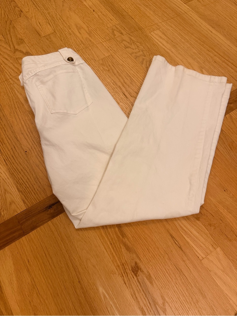 Ladies Size 14 "Etcetera" White Straight-Leg Jeans GUC